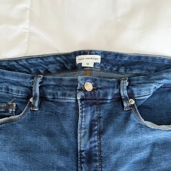 Good American Good Legs Raw Hem Stretch Skinny Jeans (Plus Size 16/1X) Like new - Picture 8 of 9